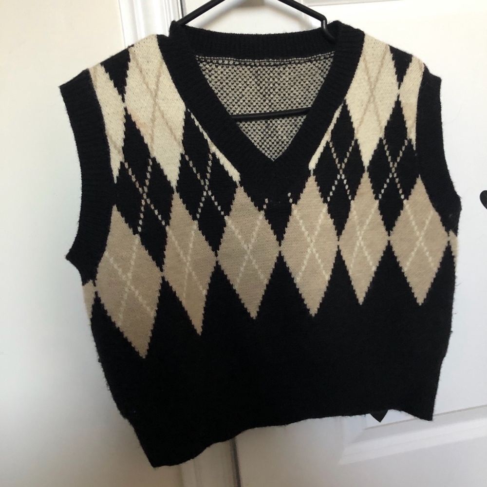 Argyle Knit Sweater Vest